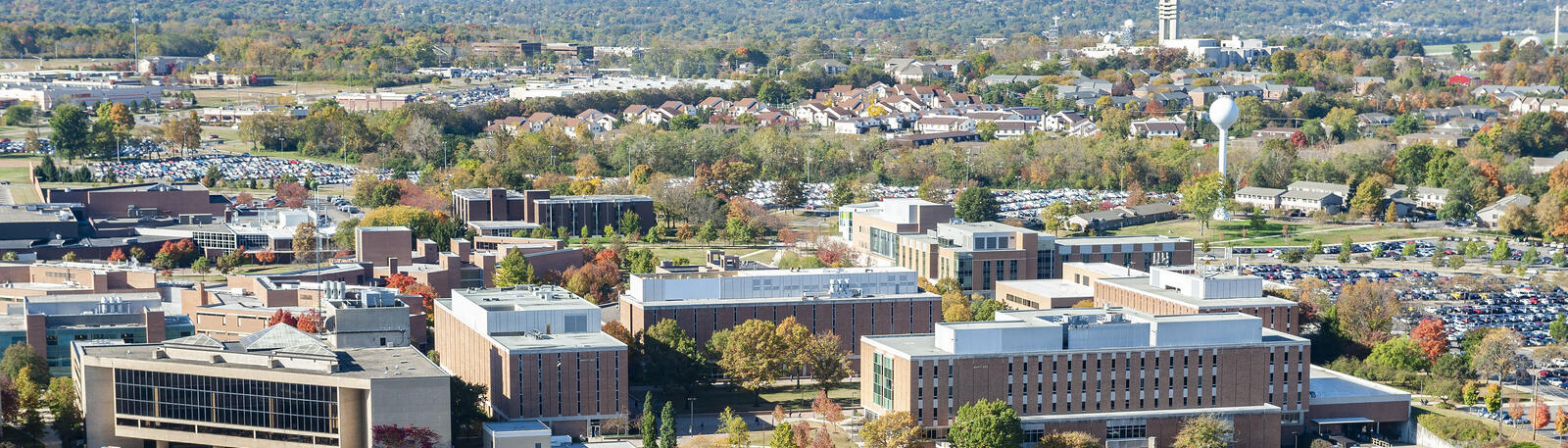 aerial photo of campus