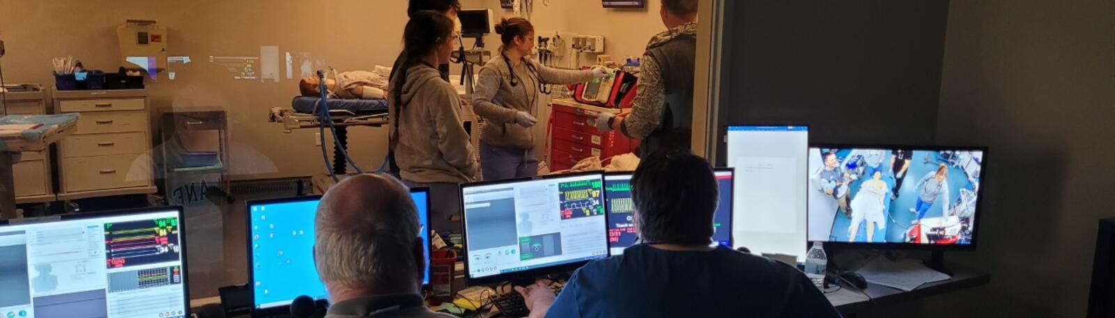 photo of medical students in the center for immersive education and research